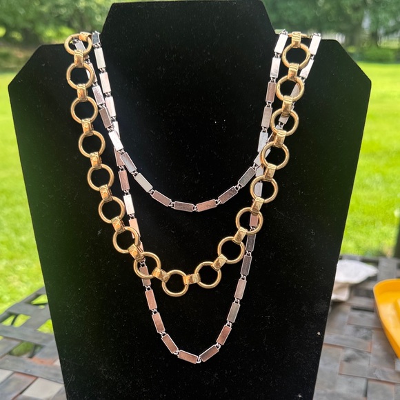 Monet Elegant Gold and Silver multi strands necklace - Picture 1 of 3